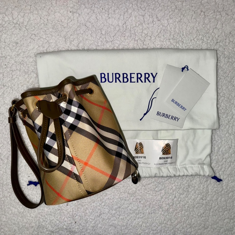 Burberry Check Mini Drawstring Pouch - Picture 8 of 11